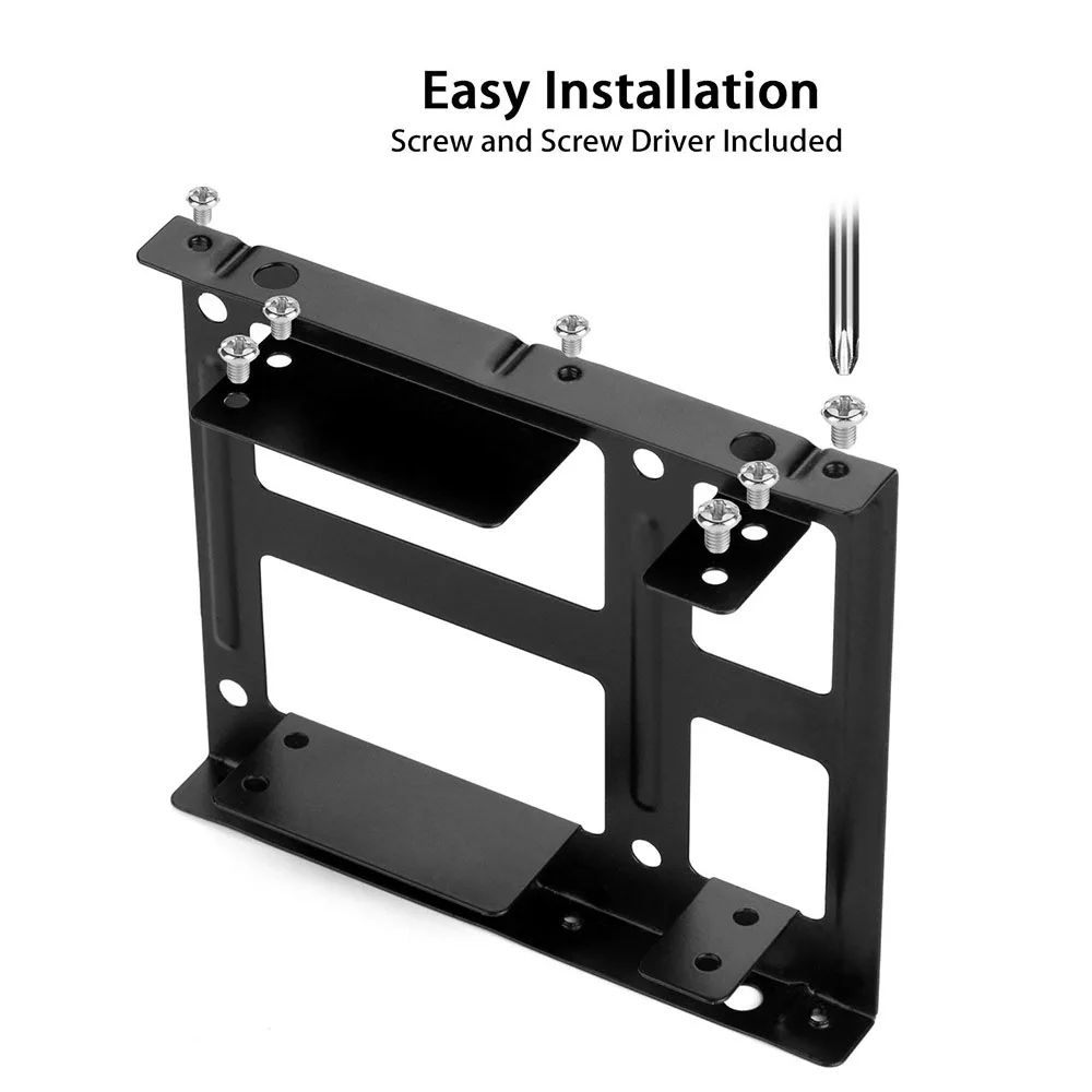 LDPCSJ Metal Dual Bay Mounting Bracket 2x 2.5" to 3.5" HDD/SSD Compatible Hard Drive Bay Adapter for Desktop Computer Upgrade
