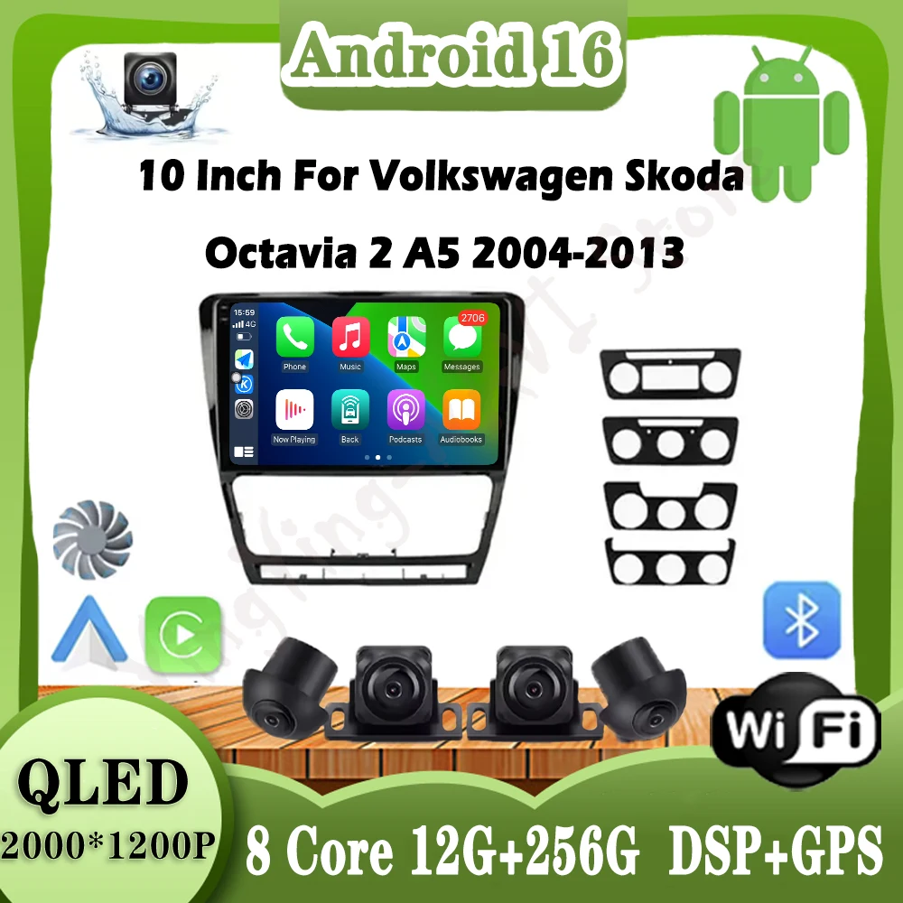 

10 Inch For Volkswagen Skoda Octavia 2 A5 2004-2013 Car Radio GPS Navigation Multimedia Video Player Audio Head unit tools