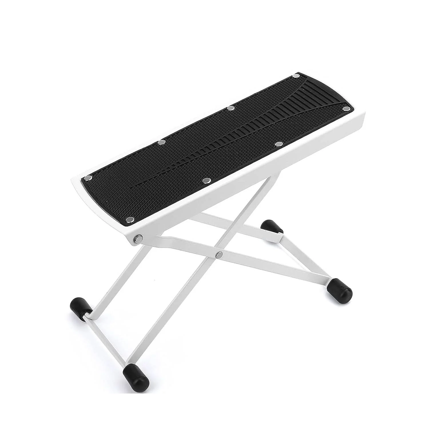 

5 Core Guitar Foot Stool Height Adjustable Folding Leg Rest Classical Footrest GFS WHTE