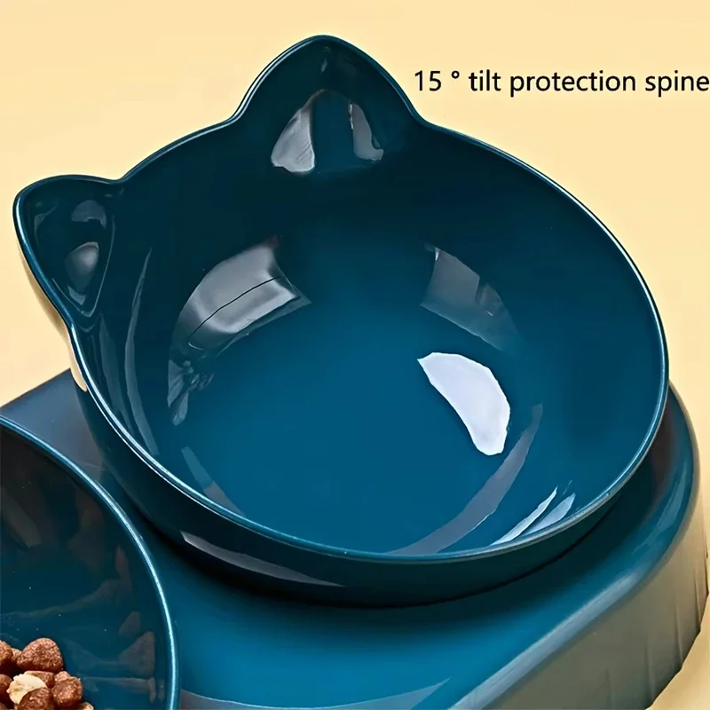 3-In-1 Cat Bowl Set with Tilted Ear Design and Gravity Water Bottle for Neck Protection - Bowls with Water Feeder Cats food bowl image 4
