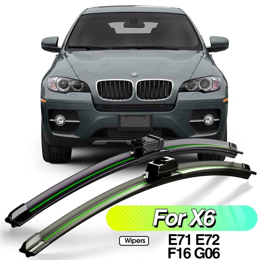 

For BMW X6 E71 E72 F16 G06 2008-2023 2pcs Front Windshield Wiper Blades Windscreen Window Accessories 2012 2015 2016 2019 2020