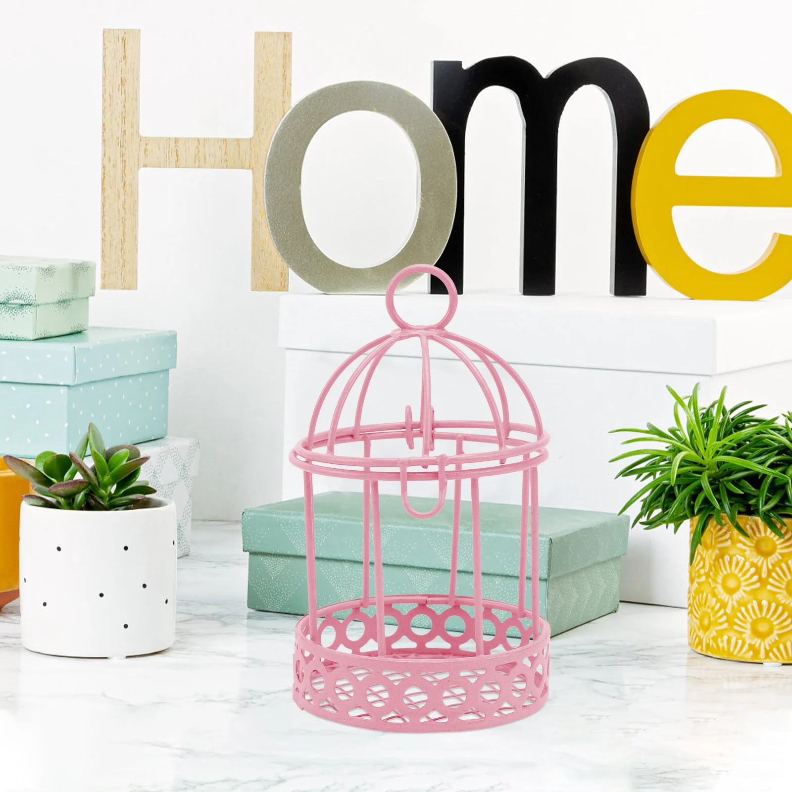 3 PCS Home Decor Mini Birdcage Ornament Dressing Table Accessories Bedroom Desk Organisation Kitchen Counter Dresser Organizer