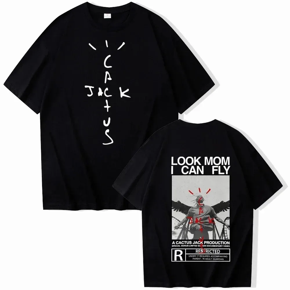 Unisex Travis Look Mom I Can Fly T-Shirt Scott Men's T-Shirt Harajuku  Crewneck 100% Pure Cotton Top Short Sleeve T-Shirt - AliExpress 200000343