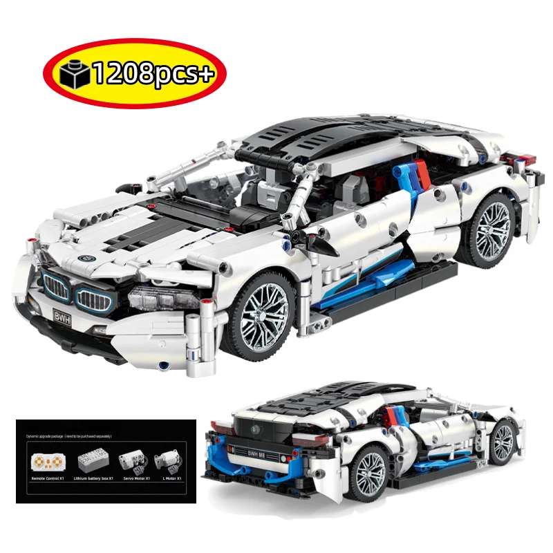 Technische NIEUWE 1:14 Schaal Raceauto Bouwstenen Set Model Auto Kit voor Jongens Volwassenen Collectible Display Verjaardagscadeau 1208PCS