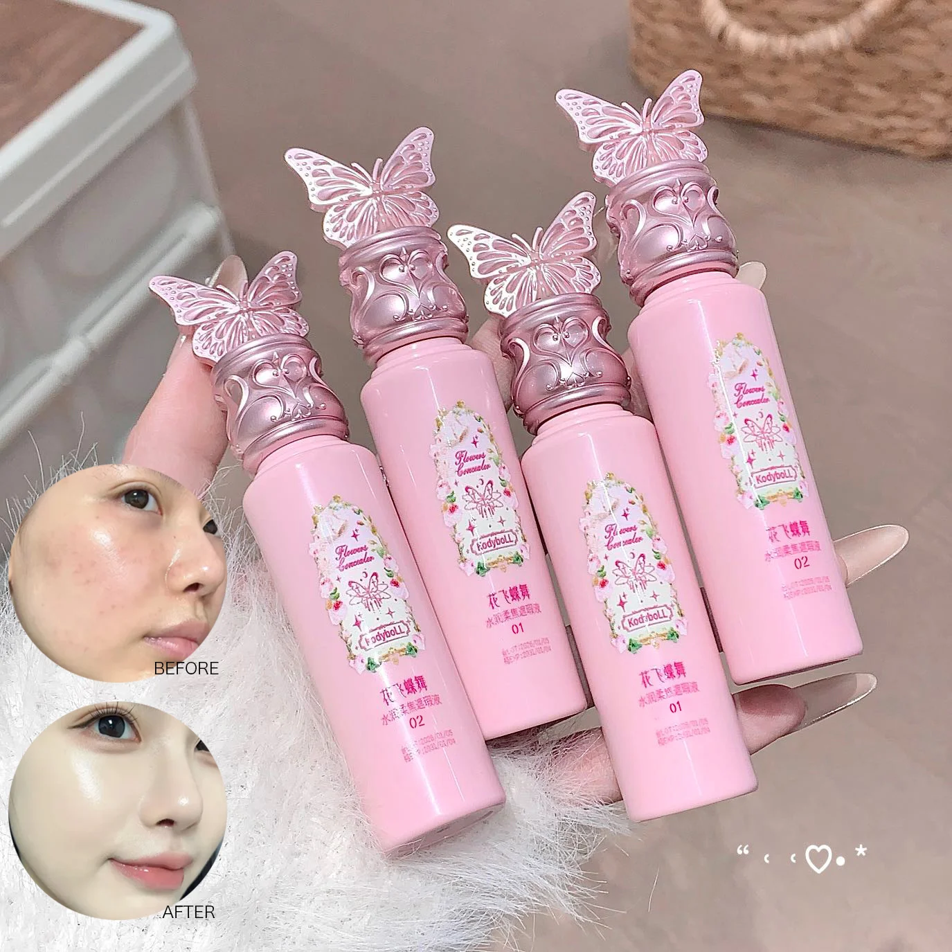 Corrector Líquido KodyboLL, Cobertura Impermeable, Control de Grasa, Hidratante, Corrector de Larga Duración, Iluminador Líquido Profesional