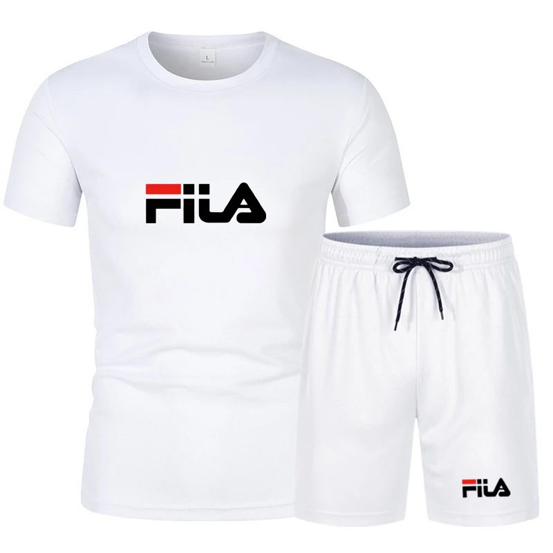 

Men's Fashionable High-Quality Short Sleeve T-Shirt And Shorts Two-Piece Set Breathable Casual Sportswear for 2026
