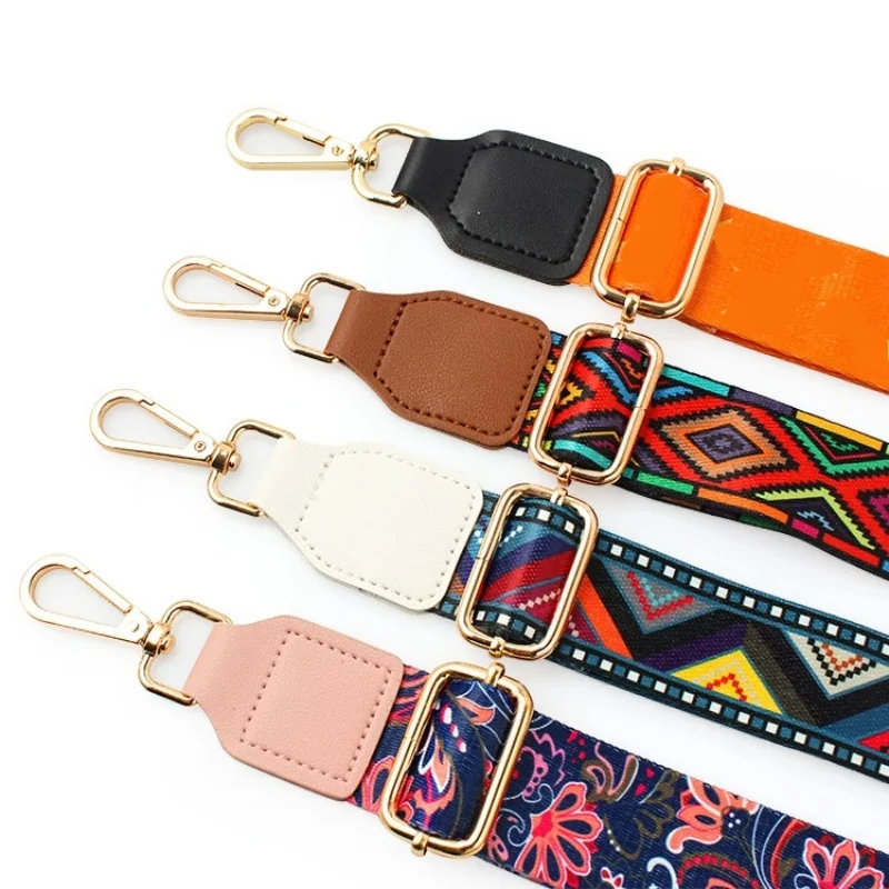 Ethnisch bestickte breite Umhängetaschenriemen für Damen, Ersatz-Gitarrenriemen für Schultertaschen, stilvolles Modeaccessoire