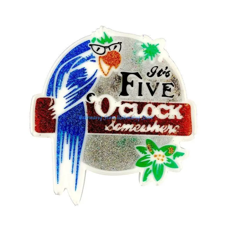 

573B Parrots Drop Glues Mold Diy with Flower Parrots Water Coffee Pad Parrots Round Silicone Mold