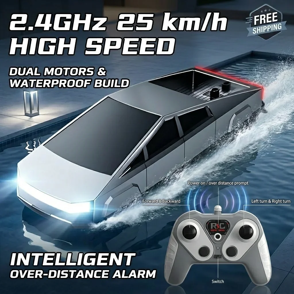 RC Boat High Speed 2.4GHz Remote Control Boat Dual Motor Waterproof Racing Speedboat for Pool Lake Outdoor Kids Boys Toy Gift