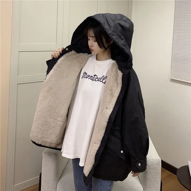 

Gidyq Winter Women Thick Warm Parkas Fashion Folds Streetwear Puffty Jacket Korean Casual Female All Match Loose Down Coats New