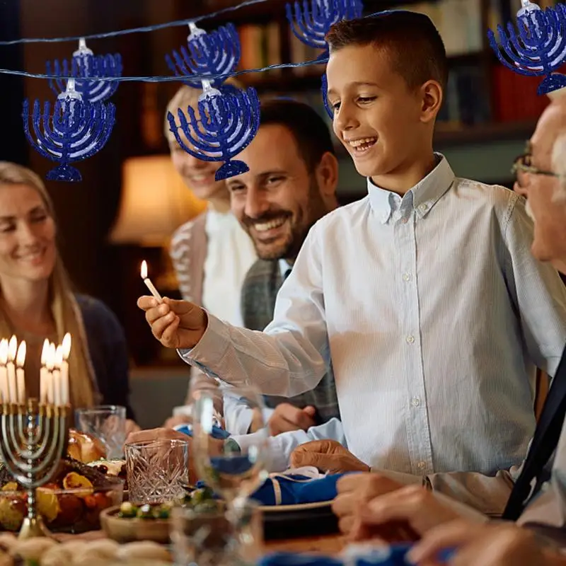 Hanukkah Window Lights Star Hanukkah LED Light Decoration riutilizzabile Star Hanukkah LED String Lights per comodino Window Table