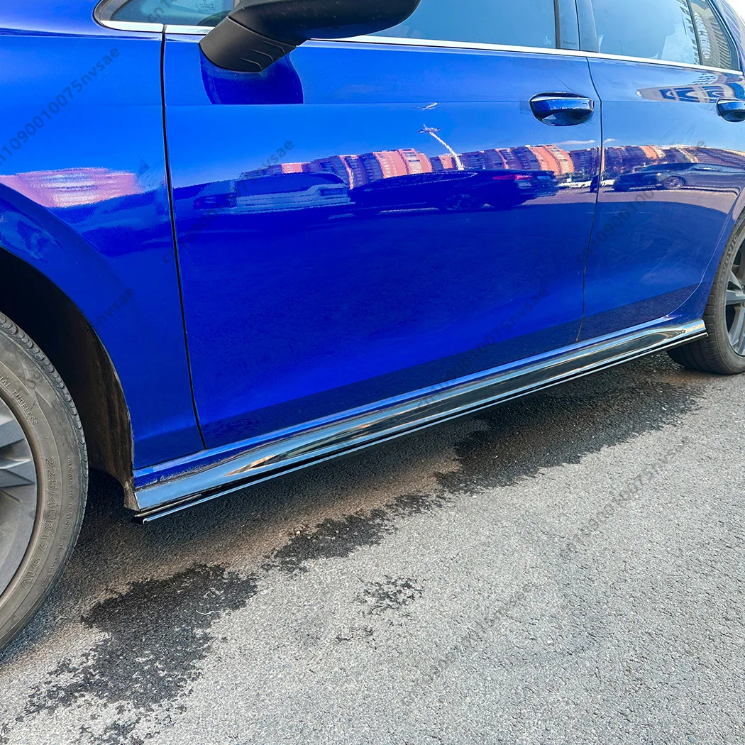 

For Volkswagen Golf 8 MK8 Rline GTI 2020+ Car Side Skirts Splitter Spoiler Lip Trim Extension Set Rocker Panels Body Kits Tuning
