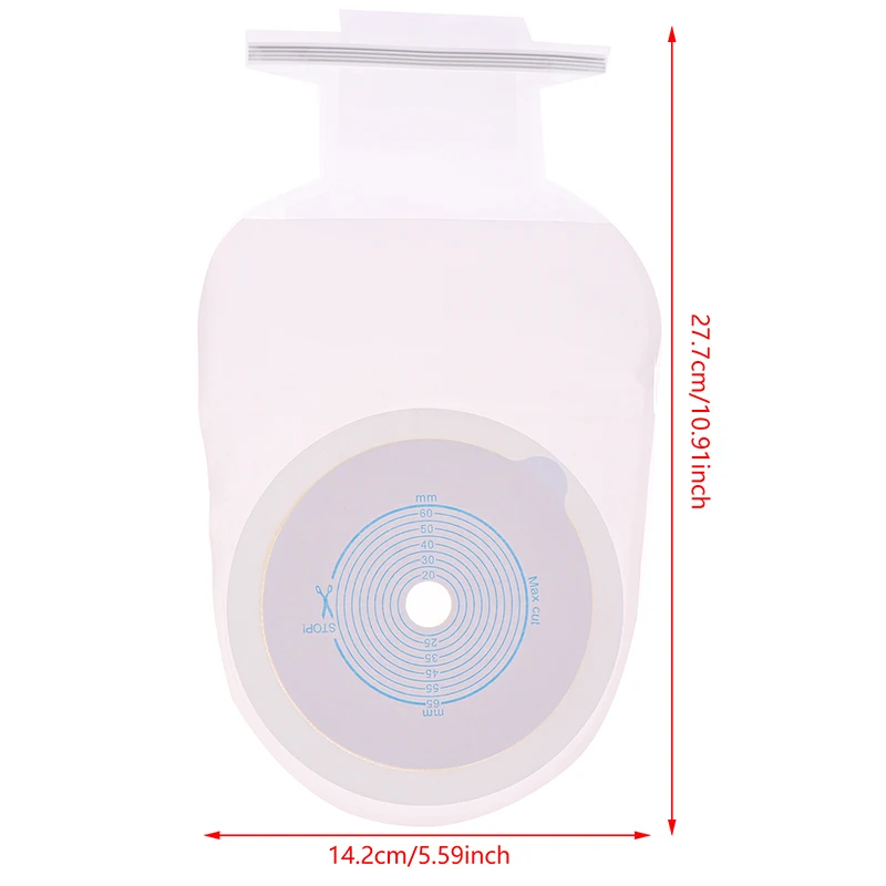 10pcs Drain Valve One-piece System Colostomy Bags For Adults Disposable Colostomy Pouch Opening With Clip Closure