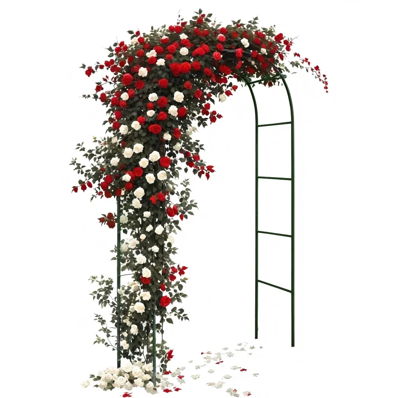Forever Speed Rosenbogen aus Metall Rankgitter Rosenhilfe aus Pulverbeschichtetem Stahl, Garten Decoration und Verzierung Kletterer wetterfest 240 x 140 x 38 cm/Schwarz
