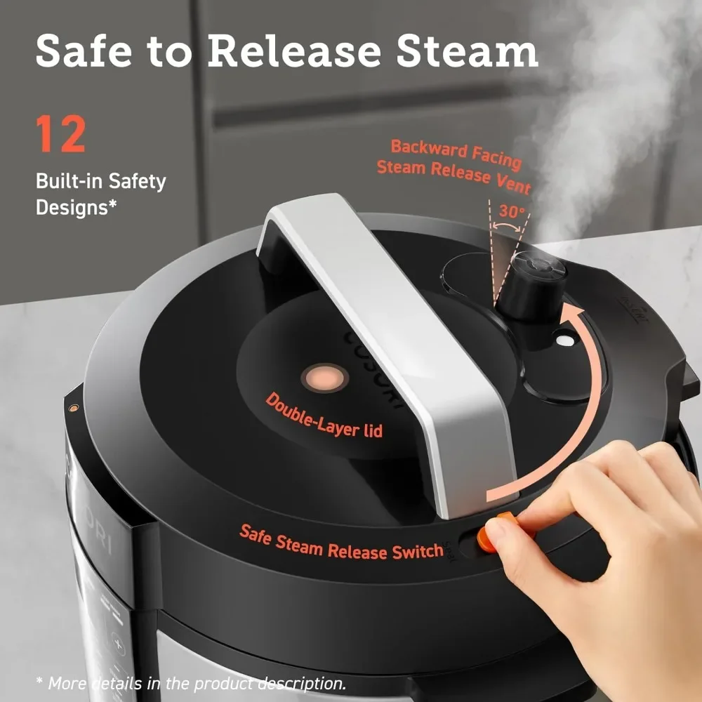 

Cooker, 13 Presets, Rice Slow, Sous Vide, Recipes, 1100W, Stainless#lL # Electric Pressure Cooker 6 Quart, 9-in-1 Instant Multi