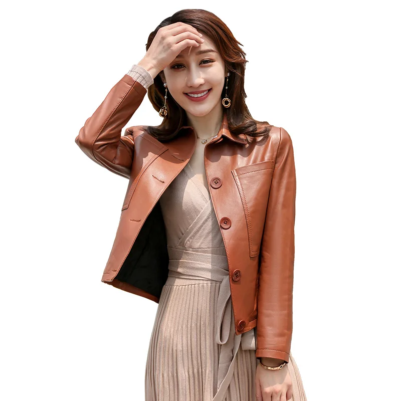 Coat 2023 Sheepskin Spring Genuine Leather Jacket Women Autumn Korean Casual Real Leather Jackets Veste Cuir Femme