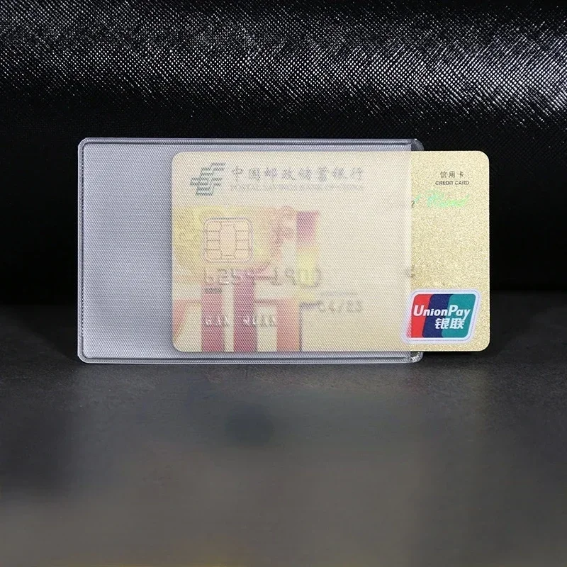 Porta carte di credito trasparente in PVC da 10 pezzi Custodia da lavoro per autobus Porta carte d'identità di credito bancarie Porta carte di identificazione