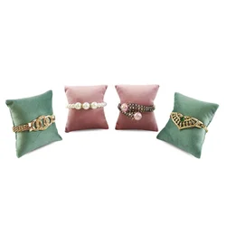 Velvet Hand Jewelry Display Pillow Watch Pillow Gift Box Inner Core Bracelet Bangle Anklet Chain Display Refreshing Cyan Pink
