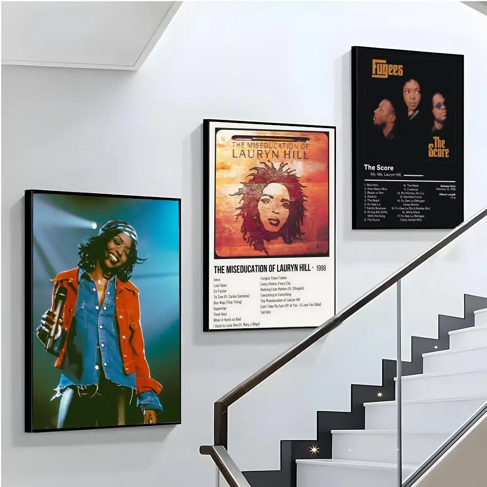Ms L-Lauryn Hill Rapper Album Poster Home Living Bed Room Bar Hallway Sticky Wall Printing Waterproof Aesthetic Decor
