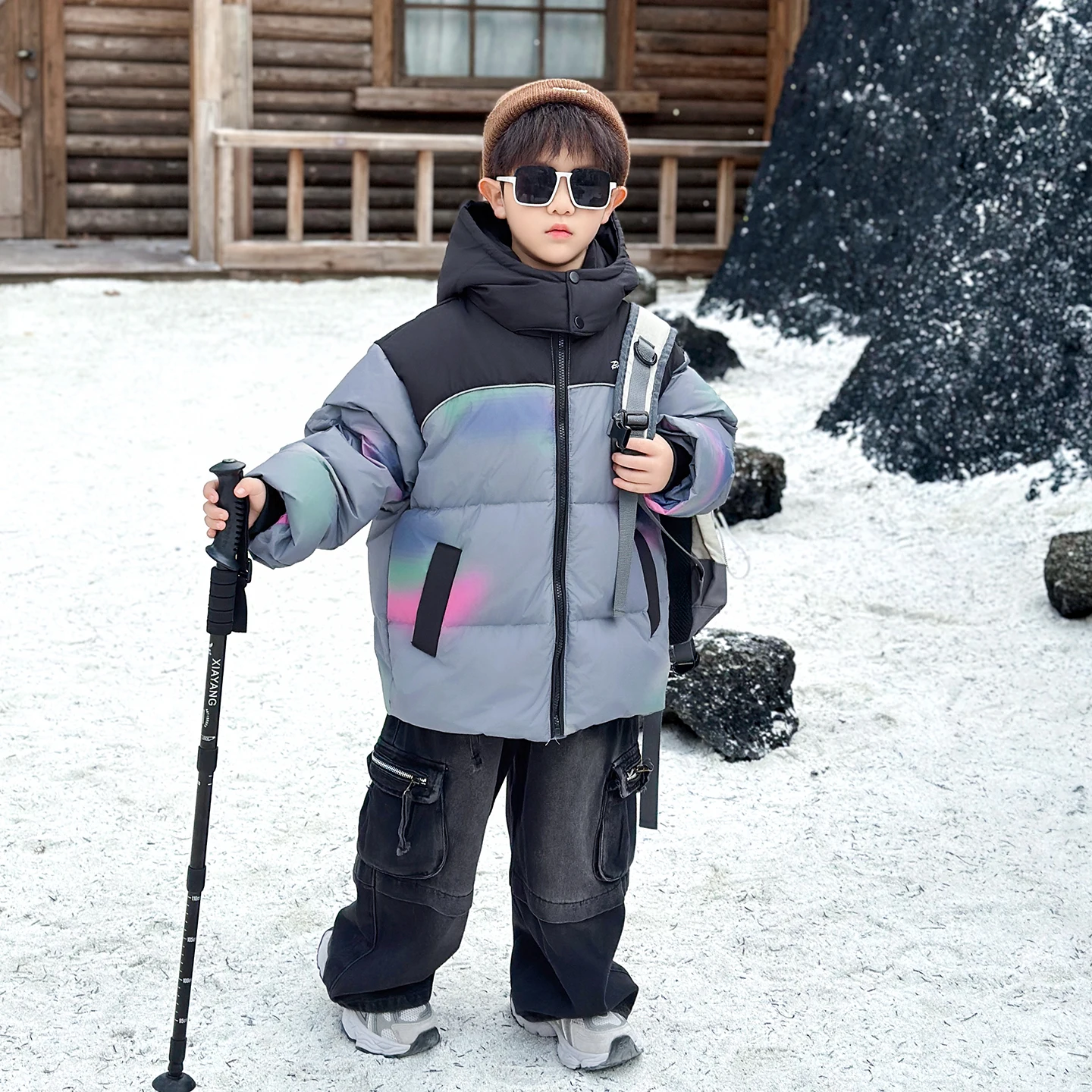 

Мужская утепленная белая пуховая куртка для мальчиков, модная молодежная хлопковая одежда в корейском стиле, свободный крой, теплая