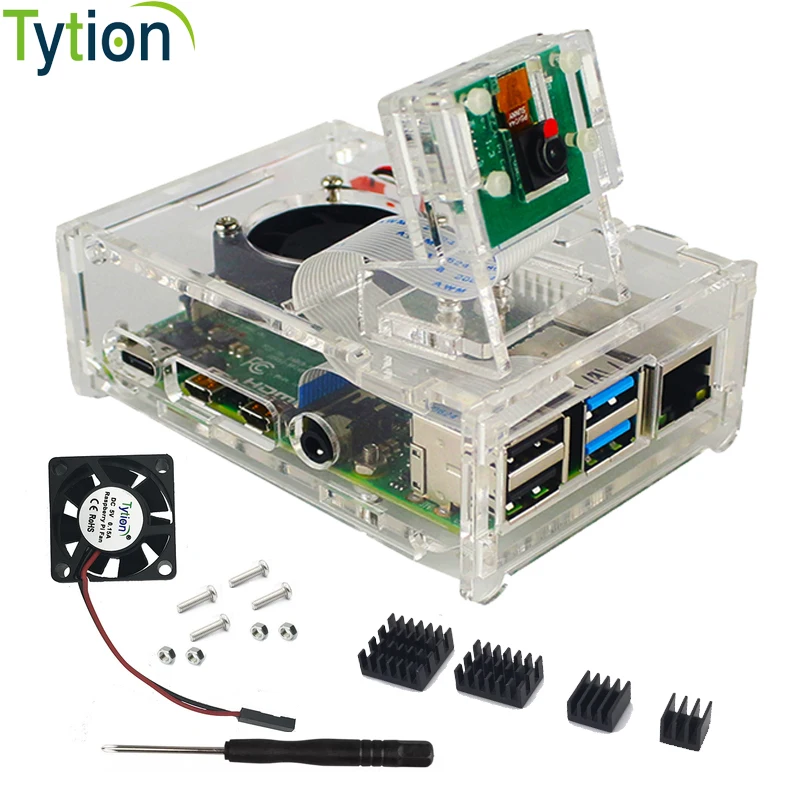 Raspberry Pi 4 B ケース ヒートシンク付きカメラ取り付けサポート +
