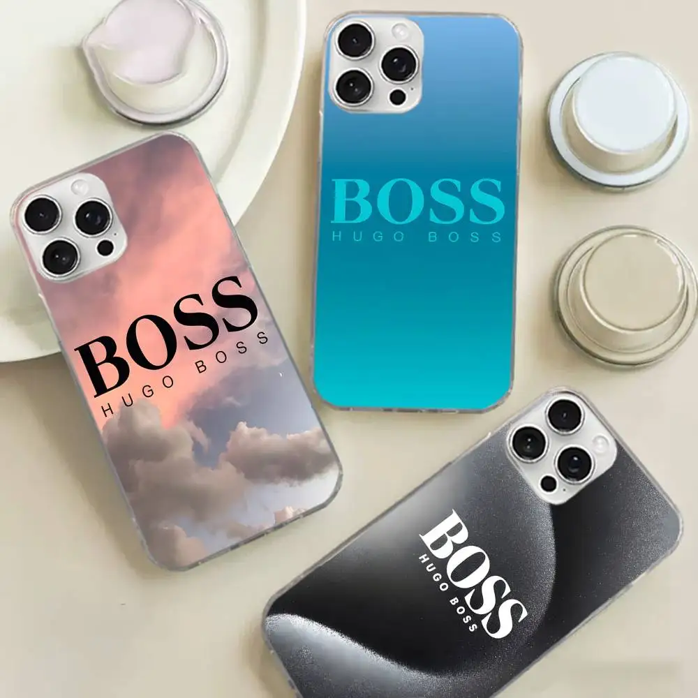 Funda para Teléfono H-Hugo Cool B-Boss para iPhone 11 12 13 14 15 16 17 Plus Pro Max, Satinado Brillante y Colorido