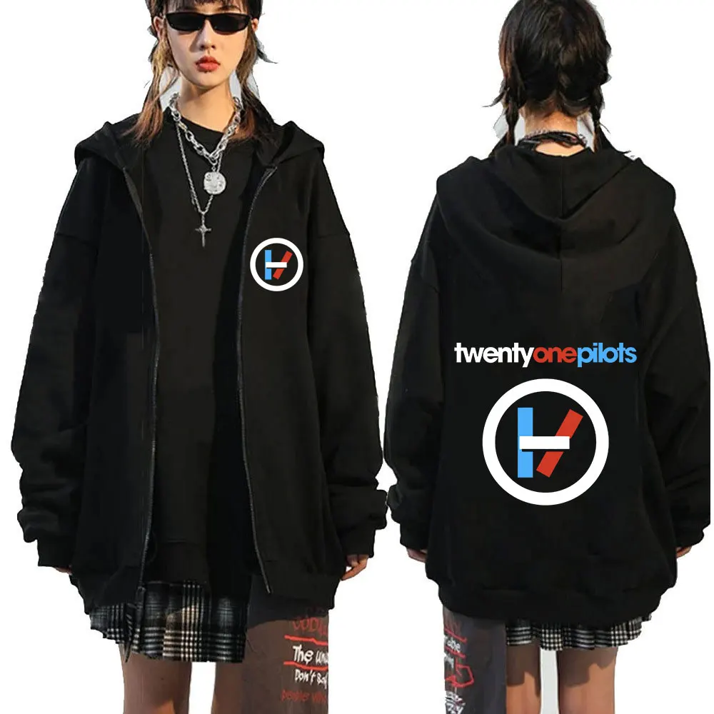 Rock Band Twenty One Pilots Clancy Zip Up Hoodies Mens Women Clothing Zipper Hooded Sweatshirts Hip Hop Hoodie Jacket Streetwear