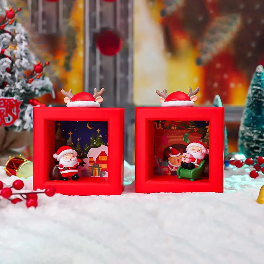 Christmas LED Lights Night Lights Red Santa Claus Reindeer Theme Night Light - Cute And Warm Bedside Decoration Night Light