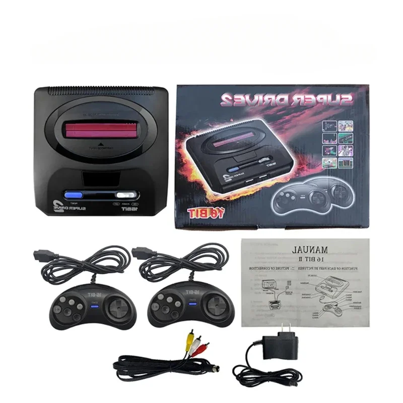 B-M New Arrival 16 bit SEGA MD2 Video Game console for Original SEGA game cartridge Built in 668 games expansion card display