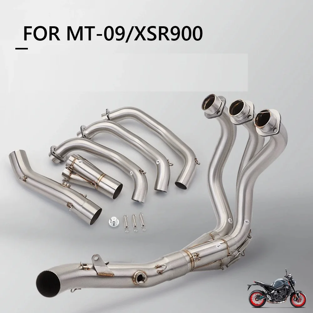 Motorrad-Auspuffanlage Escape Slip On 51 mm Frontrohr Connect 51 mm Auspuffschalldämpfer für Yamaha Mt09 Fz09 Xsr900