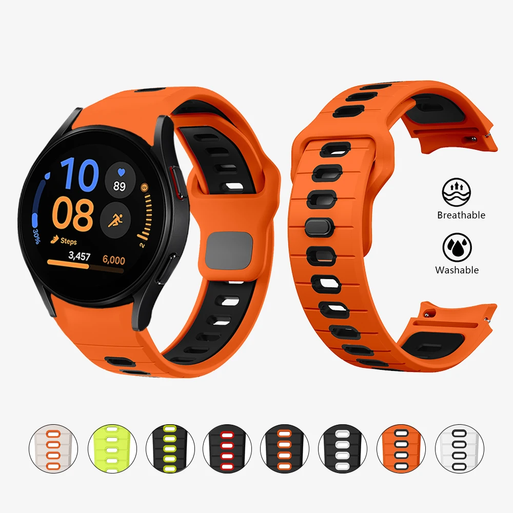 Soft Strap for Samsung Galaxy Watch FE 40mm Wavy Silicone Watchbands for Samsung Galaxy Watch FE 7 6 5 4 Original Outdoor Strap