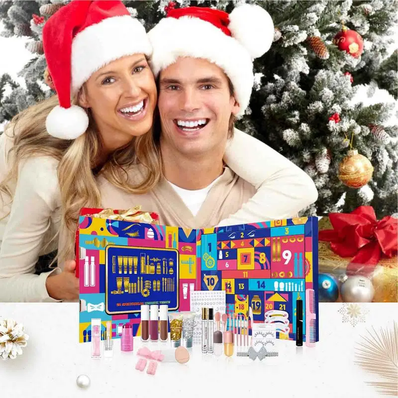 Beauty Advent Calendars For Christmas Countdown Calendars Makeup Lipsticks Advent Calendars Cosmetic Headband 24Days Makeup Set