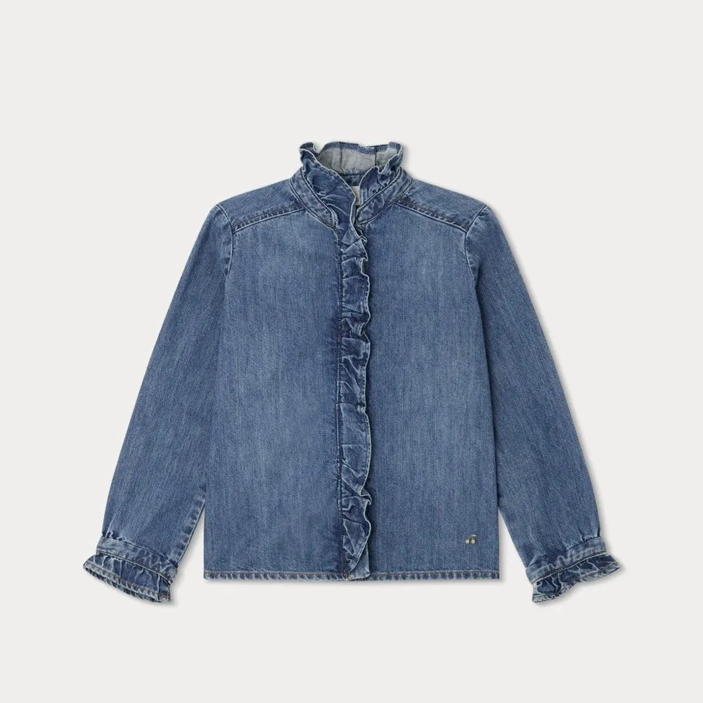 

spring girls tops 3-5T kids girl clothes Solid color shirt Cowboy color fashionable girls' shirt