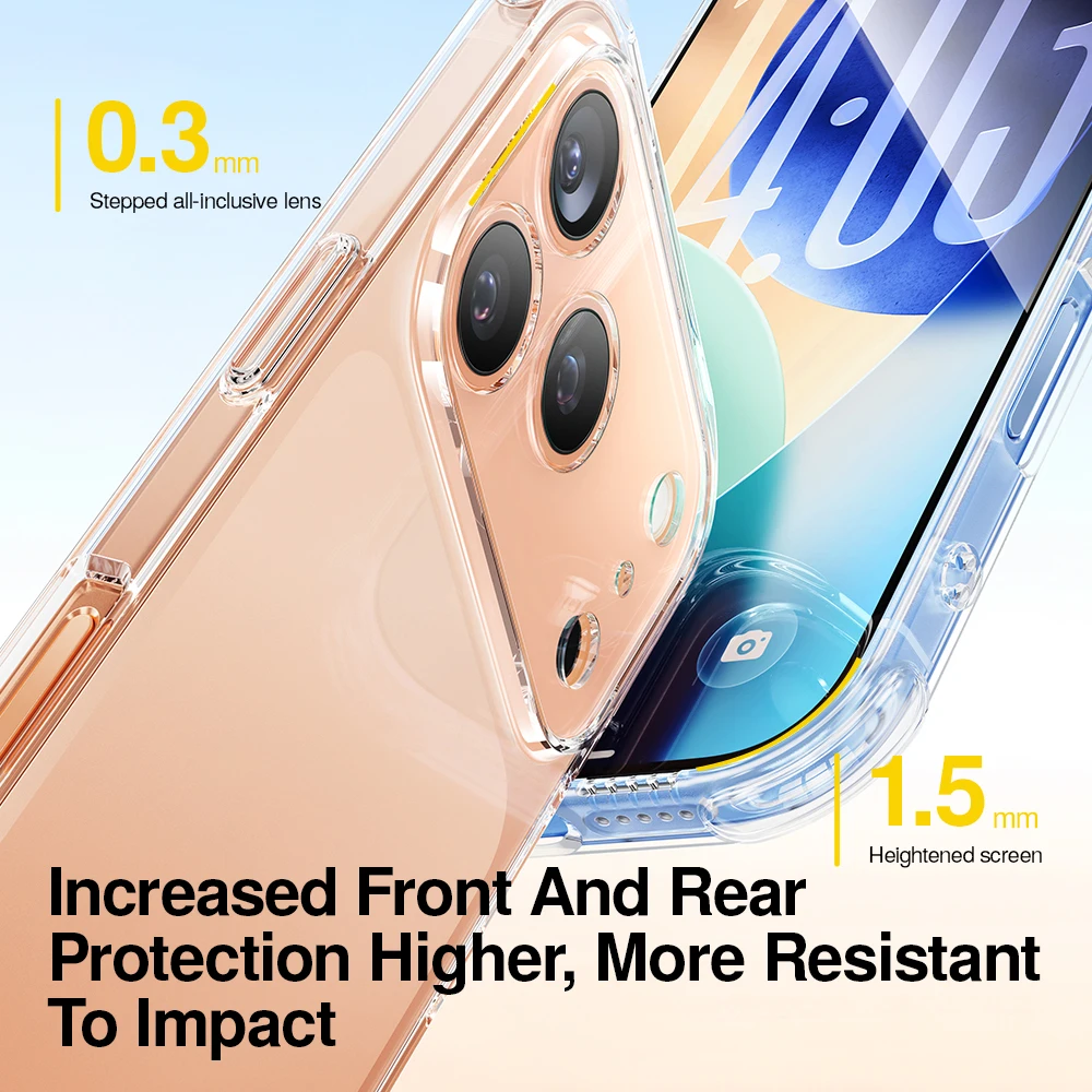 SmartDevil Transparent Phone Case for iPhone 17 Pro Max 17 Pro 16 Soft Back Cover Airbag Shell for iPhone Air Anti-drop