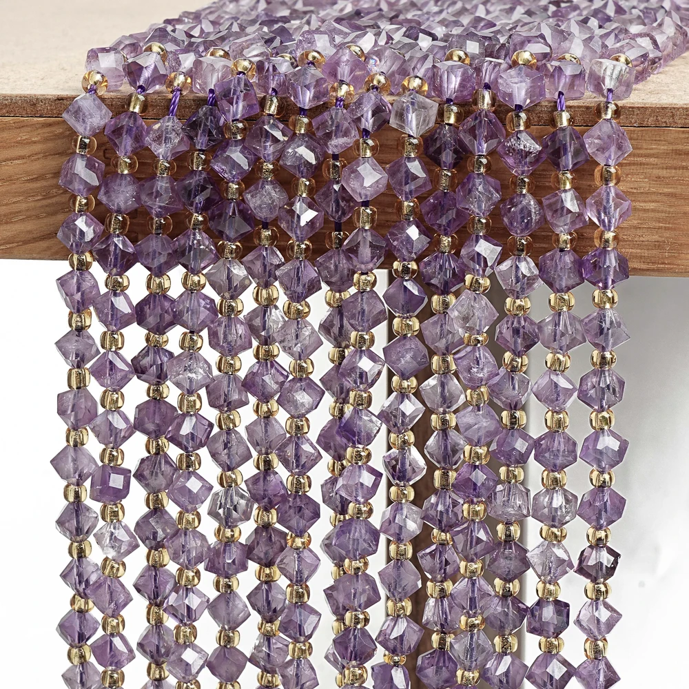 Genuine Natural Stone Beads Light Color Amethyst Beaded Grade AA Gemstone Full Strand Loose Beads For Jewelry Making