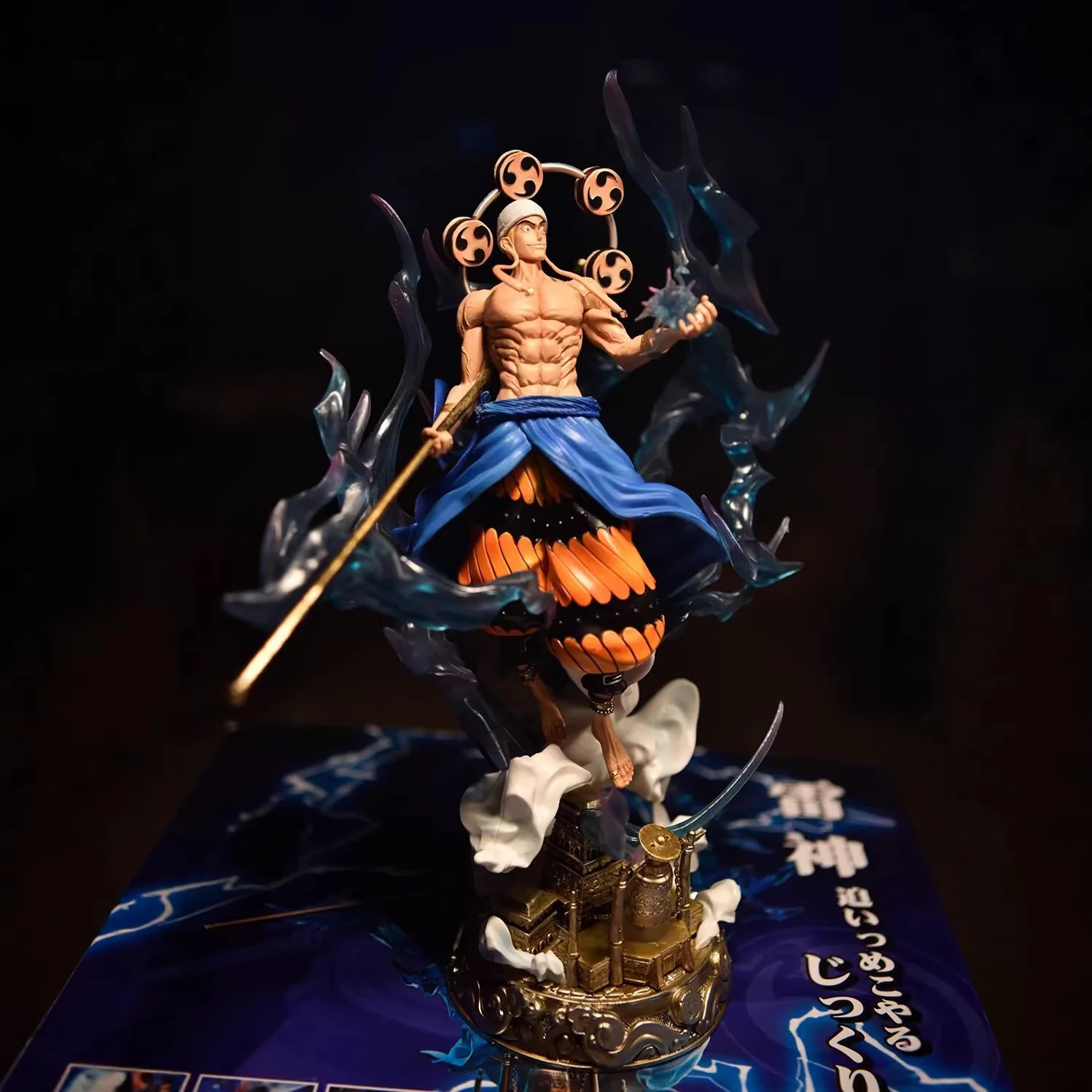 

2026 Enel Thunder God Light Up Double Sculpt Аниме-фигурка-статуэтка, настольное украшение, подарок для фанатов аниме