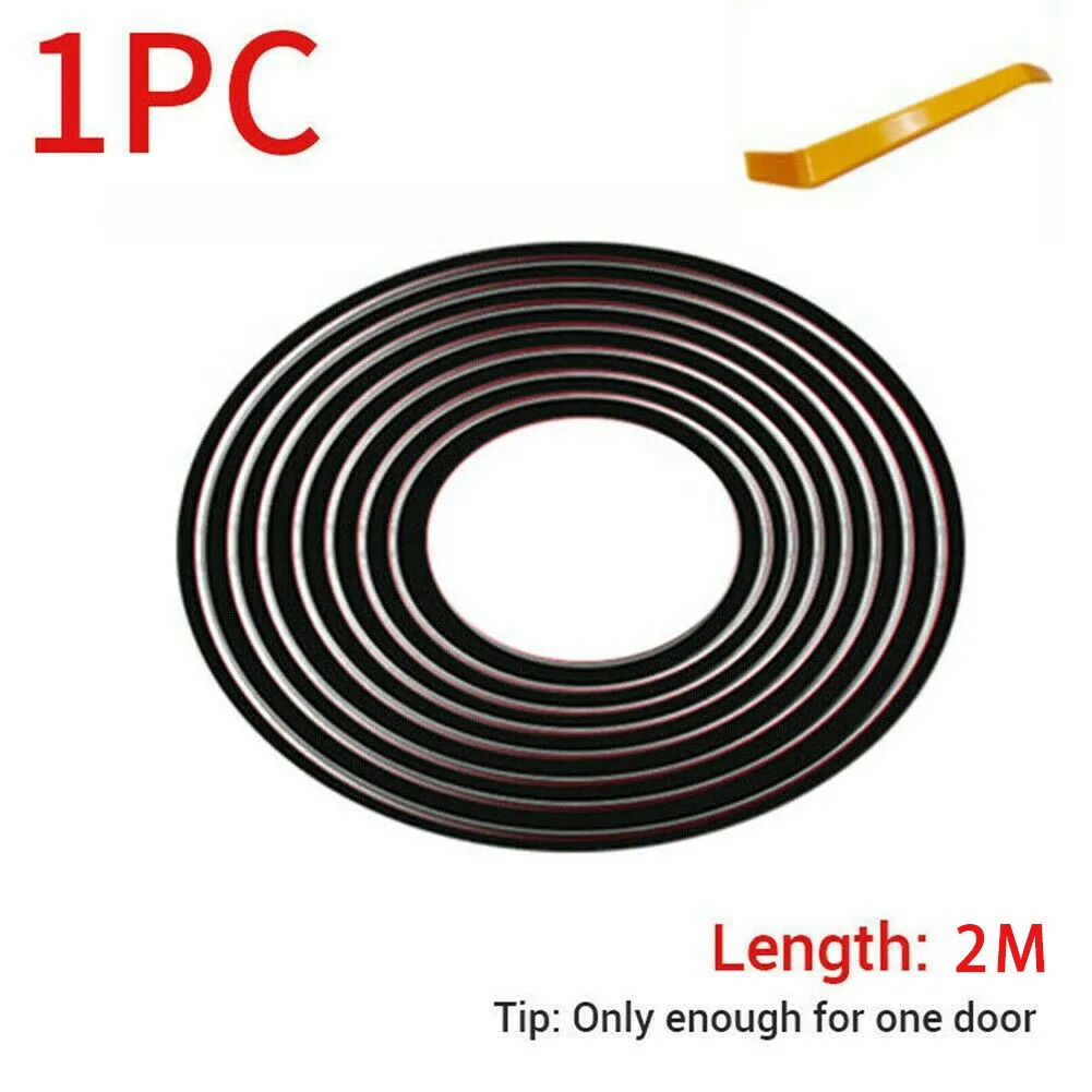 2meters 2M Sealed Strips for Black Weatherstrip Car Door Side for edge Moulding Rubber Seal Strip Trim for v Shape for durable