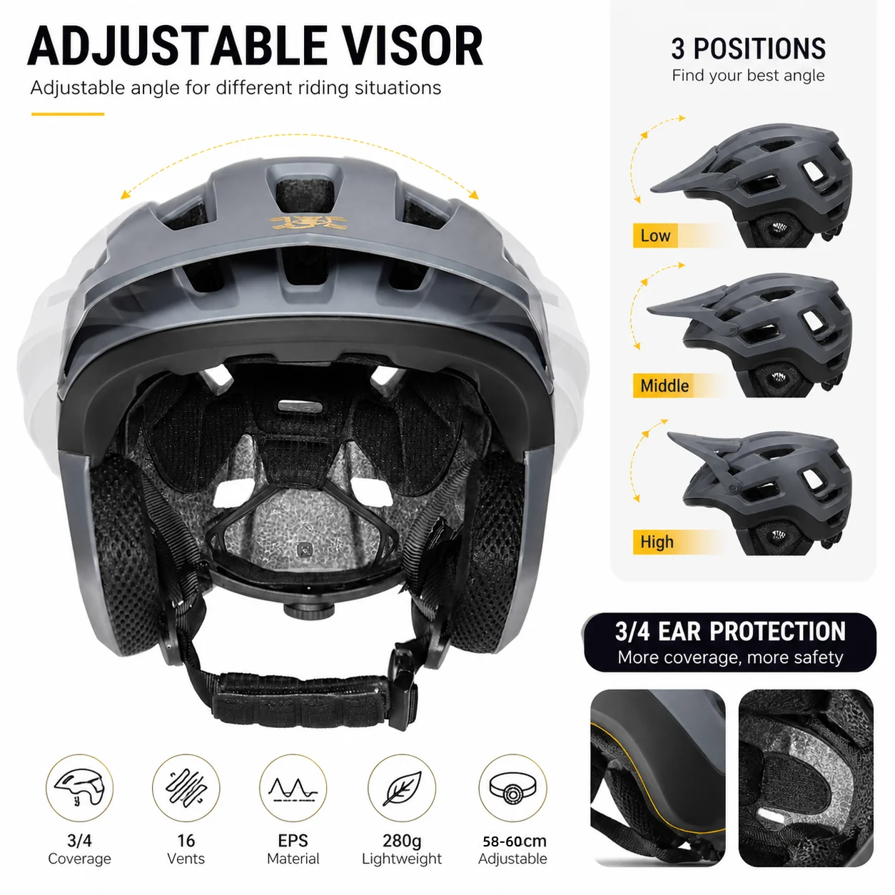 60 cm bike helmet Helmet, Shinmax Adult Bike Helmets for Men Women Bicycle Lightweight Adjustable Baseball Cap Cycling Helmet with Reflective Strip for Urban Commuter Road Biking (Black) : Sports & Outdoors With a one uvex i-vo 2 Bike Helmet,