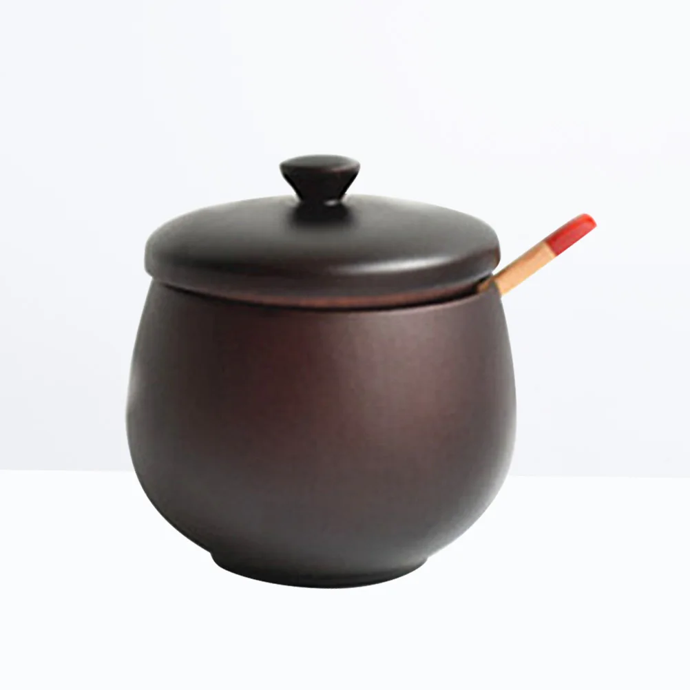 

Jujube Wood Seasoning Natural Salt Canister Kitchen Spice Storage Pot Container Brown Without Spoon Tea Coffee Sugar