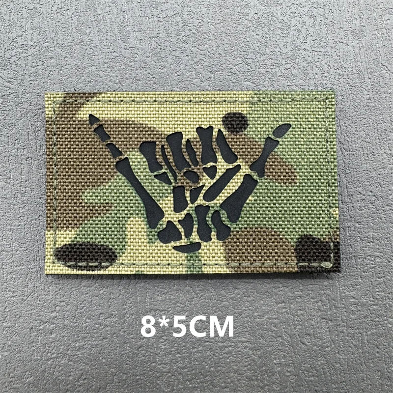 Multicam IR-Patches, Laserschneiden, Moral, taktische Patches auf Rucksack, Weste, Kleidung, Outdoor-Abzeichen, reflektierende Abzeichen mit Klettverschluss