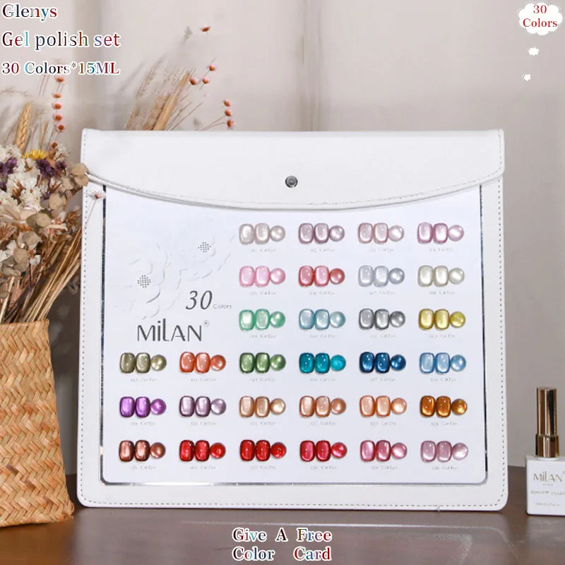 

Набор гель-лаков для ногтей Glenys 30 цветов с эффектом кошачьего глаза, популярный гель для иммерсионного маникюра, карта цветов, специальный набор для нейл-арта, лак для ногтей для салонов.