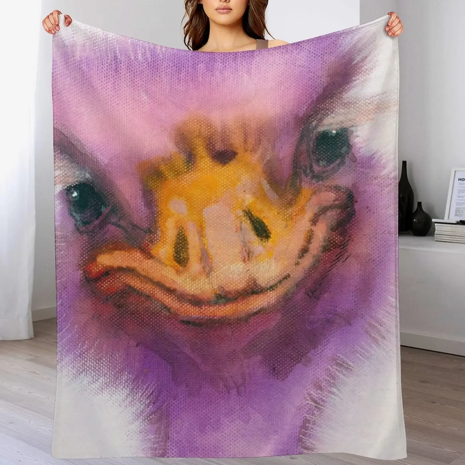 

New Ostrich Throw Blanket All Season Lightweight Soft Blanket for Bed