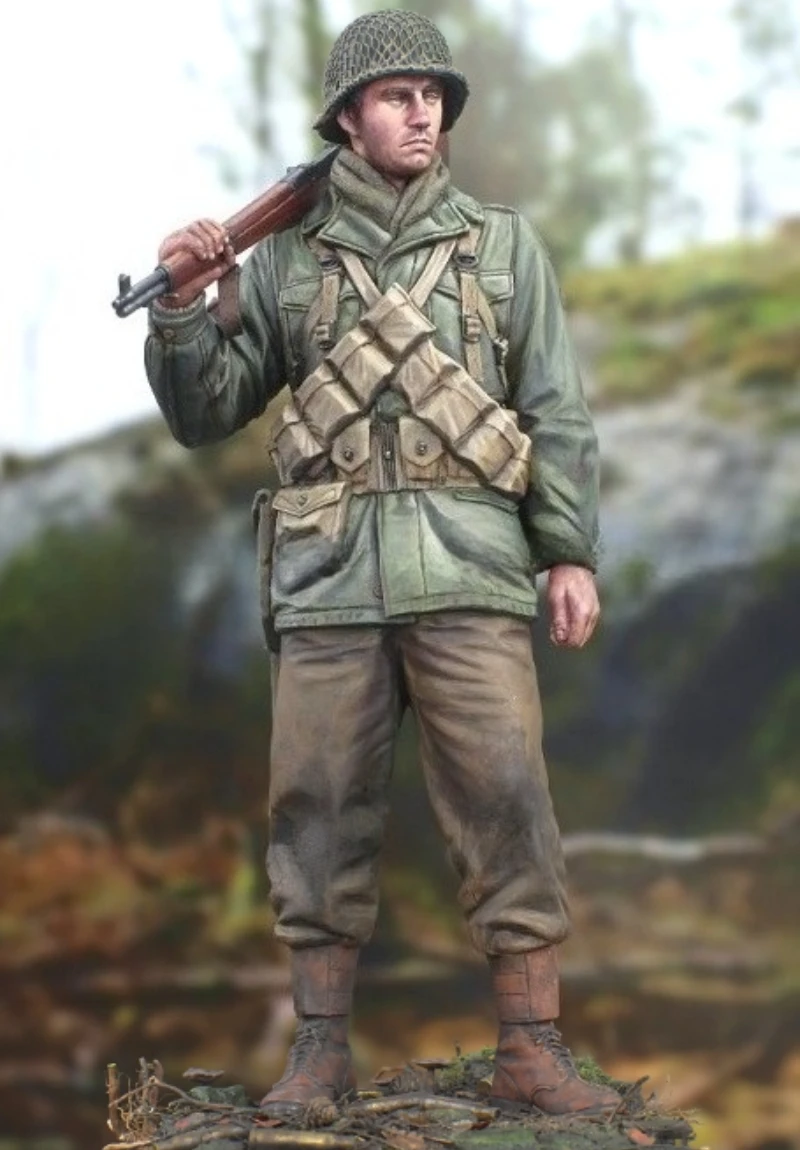 Kit de figurines en résine moulée sous pression, échelle 1/16, soldat de la 3ème Division blindée de l'armée américaine, personne seule, non assemblé et non peint