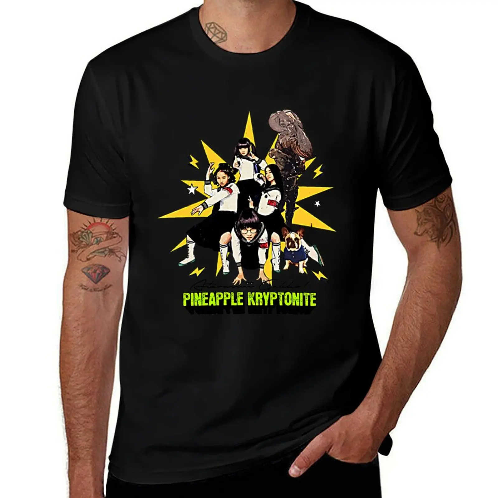 

Atarashii Gakko! Pineapple T-Shirt cotton man t-shirts blue lock Blouse topping fitted t shirts for men