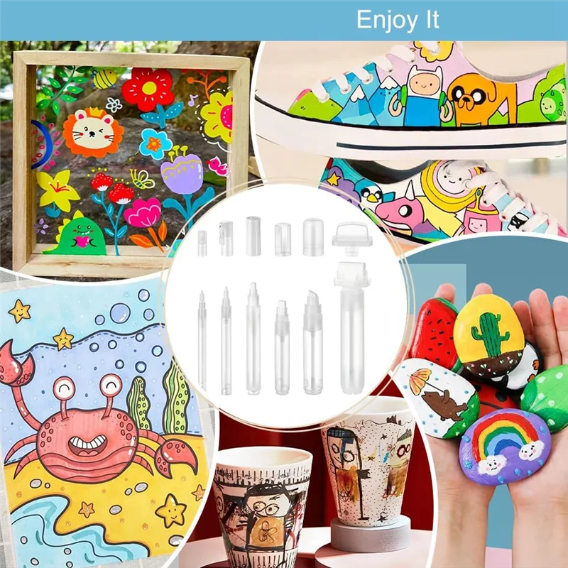 

BHBD-6 шт. набор маркеров для граффити, прозрачный многоразовый маркер для краски, 11/13,5/17/18,5/24/46,5 мм, набор пустых маркеров