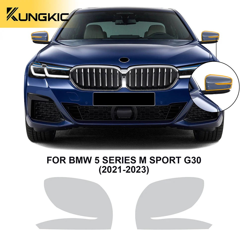 TPU For BMW 5 Series G30 M Sport 2021 2022 2023 Car Headlight Rearview Mirror Protective Film Anti-scratch Film Transparent