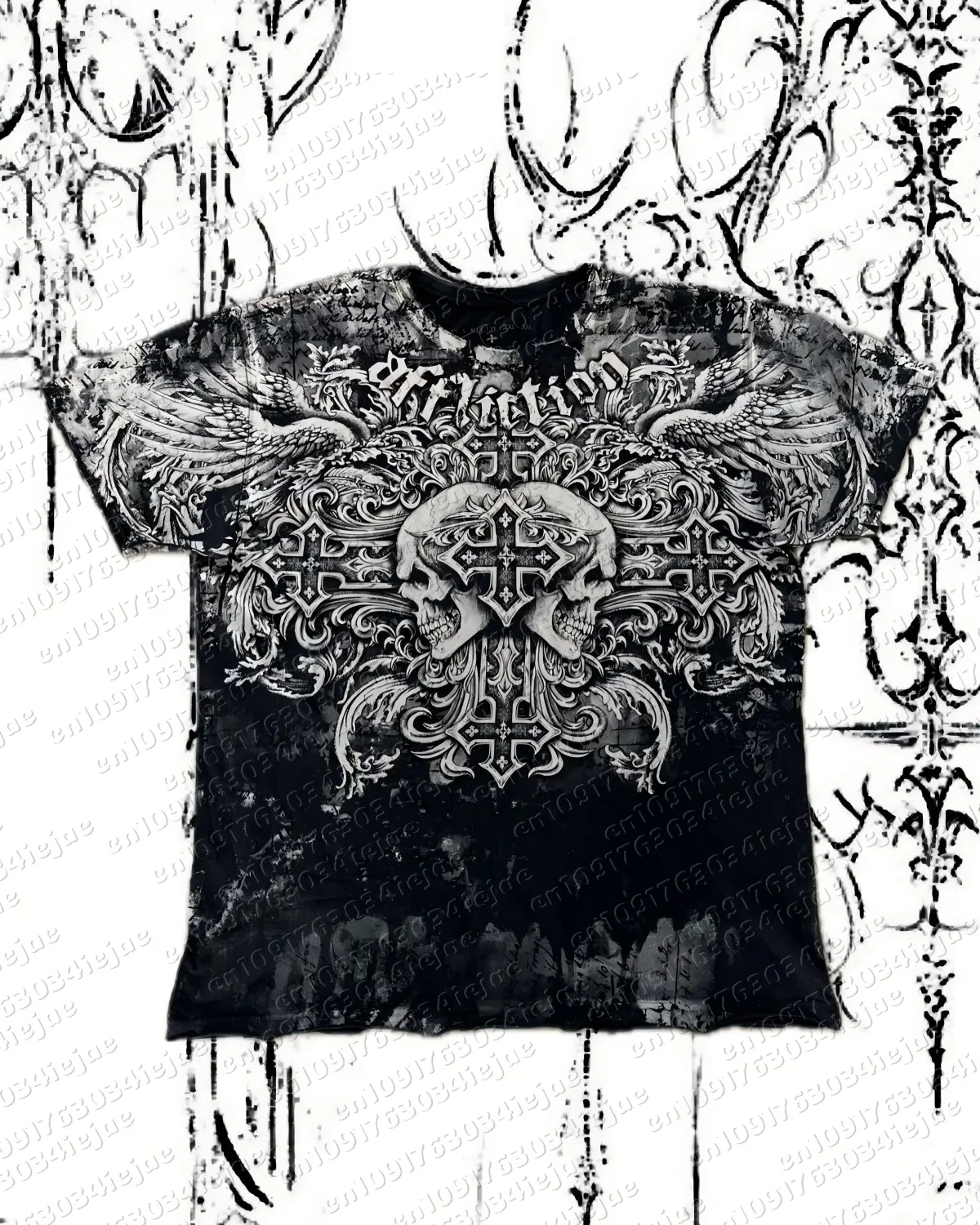 Europäisches und amerikanisches Herren-T-Shirt für den Sommer, Gothic-Design mit Schädel-Print, bequem, atmungsaktiv, Rundhalsausschnitt, Outdoor-Street-Top – Detail 6