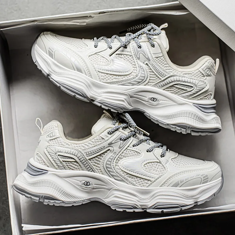 

Men Sneakers Breathable Mesh Anti Slip Run Shoe Men Trend Versatile Platform Sports Shoes Cushioning Sneakers Zapatillas Hombre
