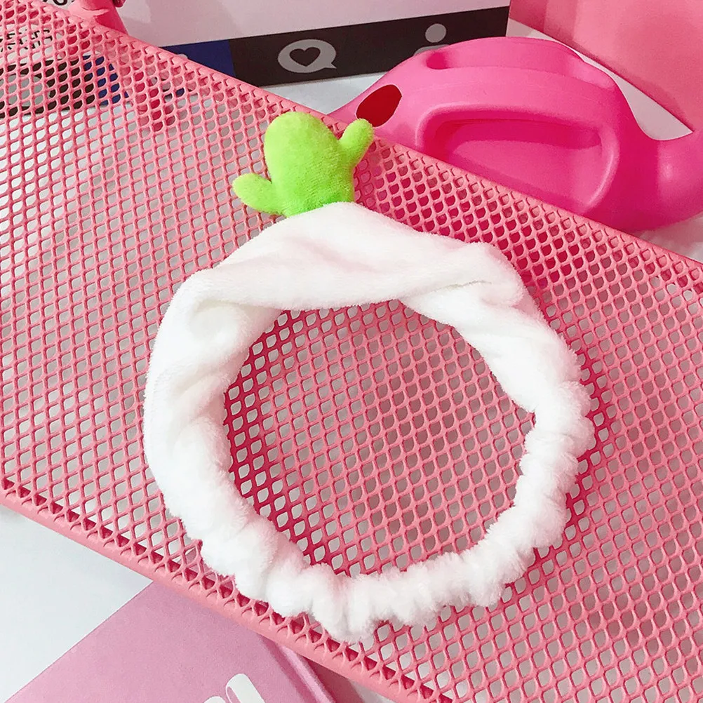 

2Pcs Cactus Headband Soft Elastic Makeup Wash Face Sports Hairband for Women Girls Light Green Decor Bean Sprout Hair Wrap