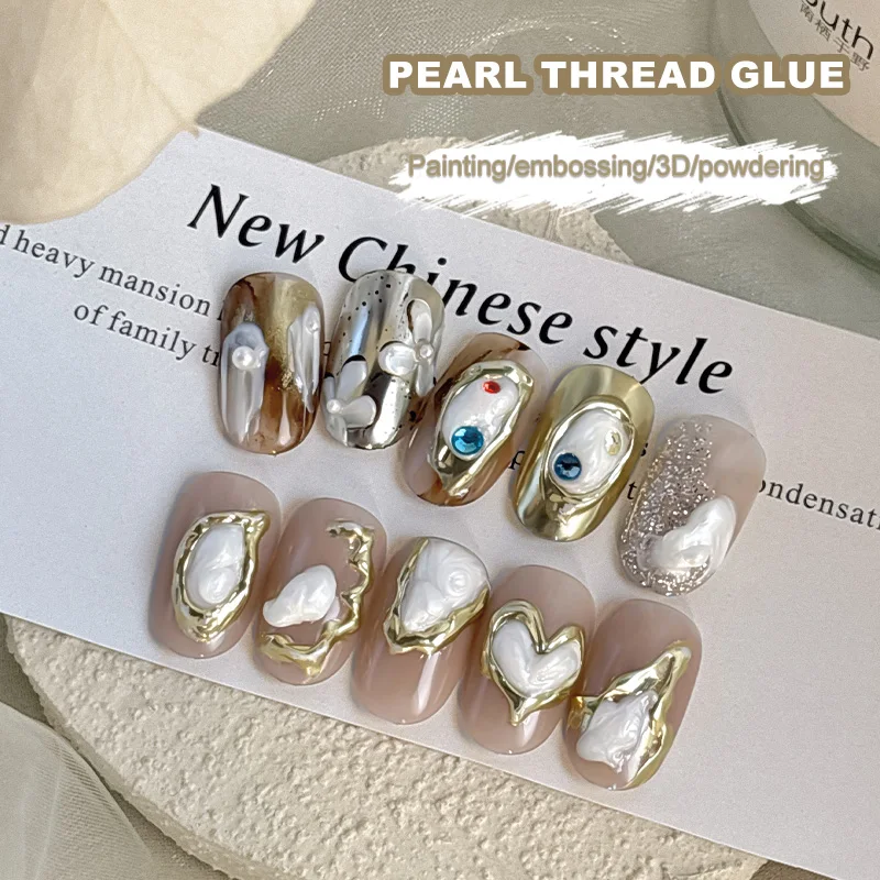 15ML 3D No Wipe ประติมากรรมเจลเล็บ 3D Chrome Nail Art Designs Rhinestone กาวการสร้างแบบจําลอง Soak Off เล็บเจล